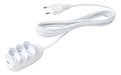EXTENSAO ELETRICA 3 TOMADAS 2 PINOS 10A 3M BRANCA - EXT 2003