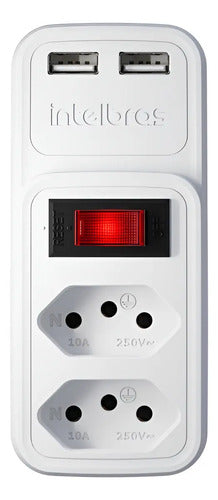 ADAPTADOR DE 2 TOMADAS E 2 USB - EAC 202 BR
