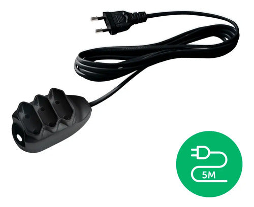 EXTENSAO ELETRICA 3 TOMADAS 2 PINOS 10A 5M PRETA EXT 2005
