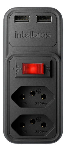 ADAPTADOR DE 2 TOMADAS E 2 USB - EAC 202 PT