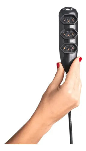 EXTENSAO ELETRICA 3 TOMADAS 3 PINOS 10A 3M PRETA EXT 3003