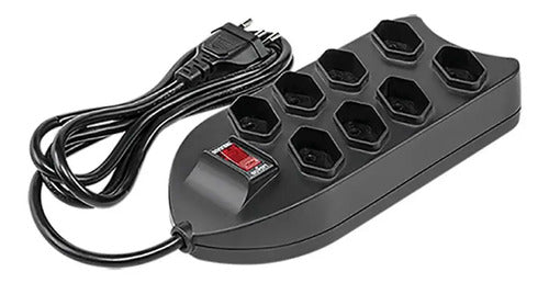 Protetor Eletrônico Intelbras Com 8 Tomadas Epe 1008 Preto Preto 127/220v