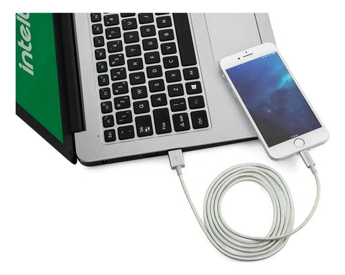 CABO USB LIGHTNING 1.5M NYLON BRANCO EUAL15NB (APPLE)