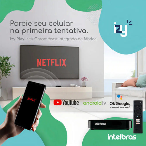 SMART BOX ANDROID TV IZY PLAY FULL HD - INTELBRAS