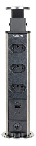 PROTETOR ELETRONICO 3 TOMADAS 2 USB TORRE EPE 3003+  INTELBRAS