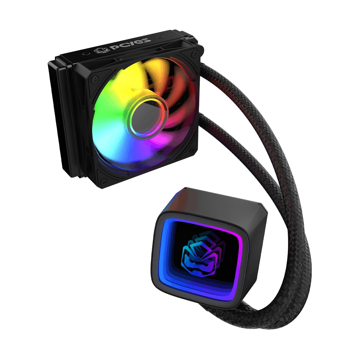 WATER COOLER PCYES TUNDRA BLACK VULCAN ARGB 120MM - WCTBK120
