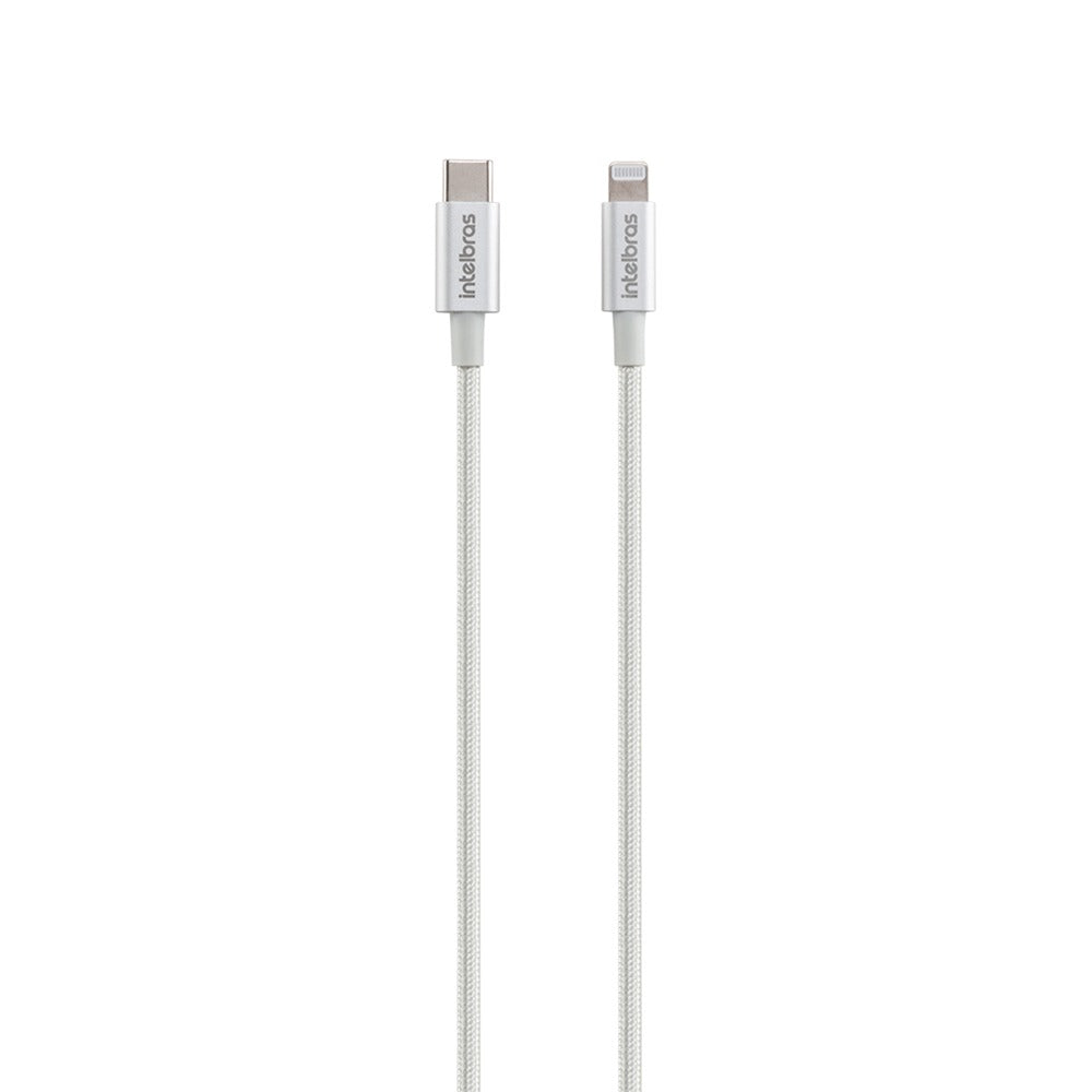 Cabo Usb-c Lightning 1,5m Nylon Eucl 15nb Branco Intelbras