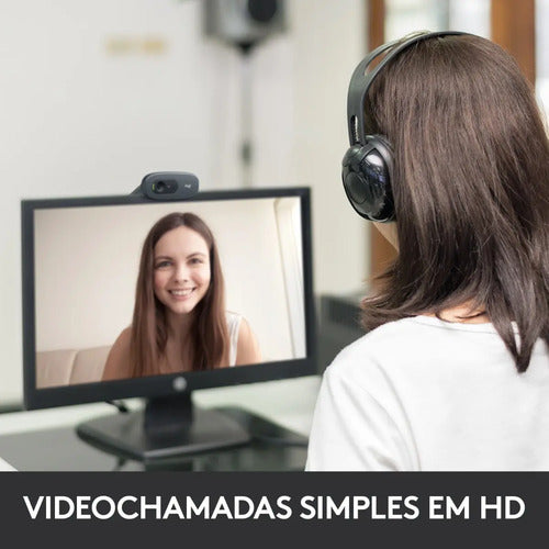 WEBCAM HD LOGITECH C270 CINZA 960-000694