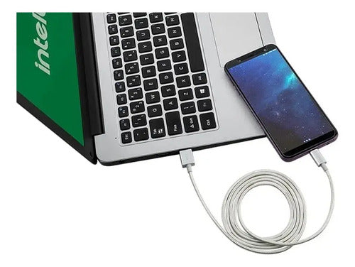CABO USB MICRO B 1.5M NYLON BRANCO EUAB15NB