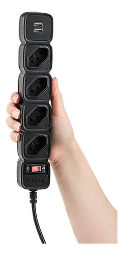 Filtro de linha 4 tomadas e 2 USB EPE 204+ PT Intelbras