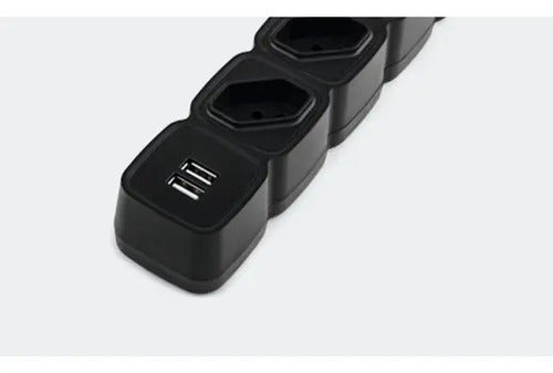 PROTETOR ELETRONICO C 4 TOMADAS E 2 USB - EPE 204 USB BR
