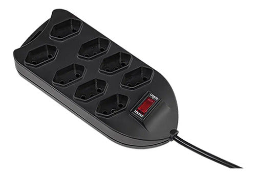 Protetor Eletrônico Intelbras Com 8 Tomadas Epe 1008 Preto Preto 127/220v