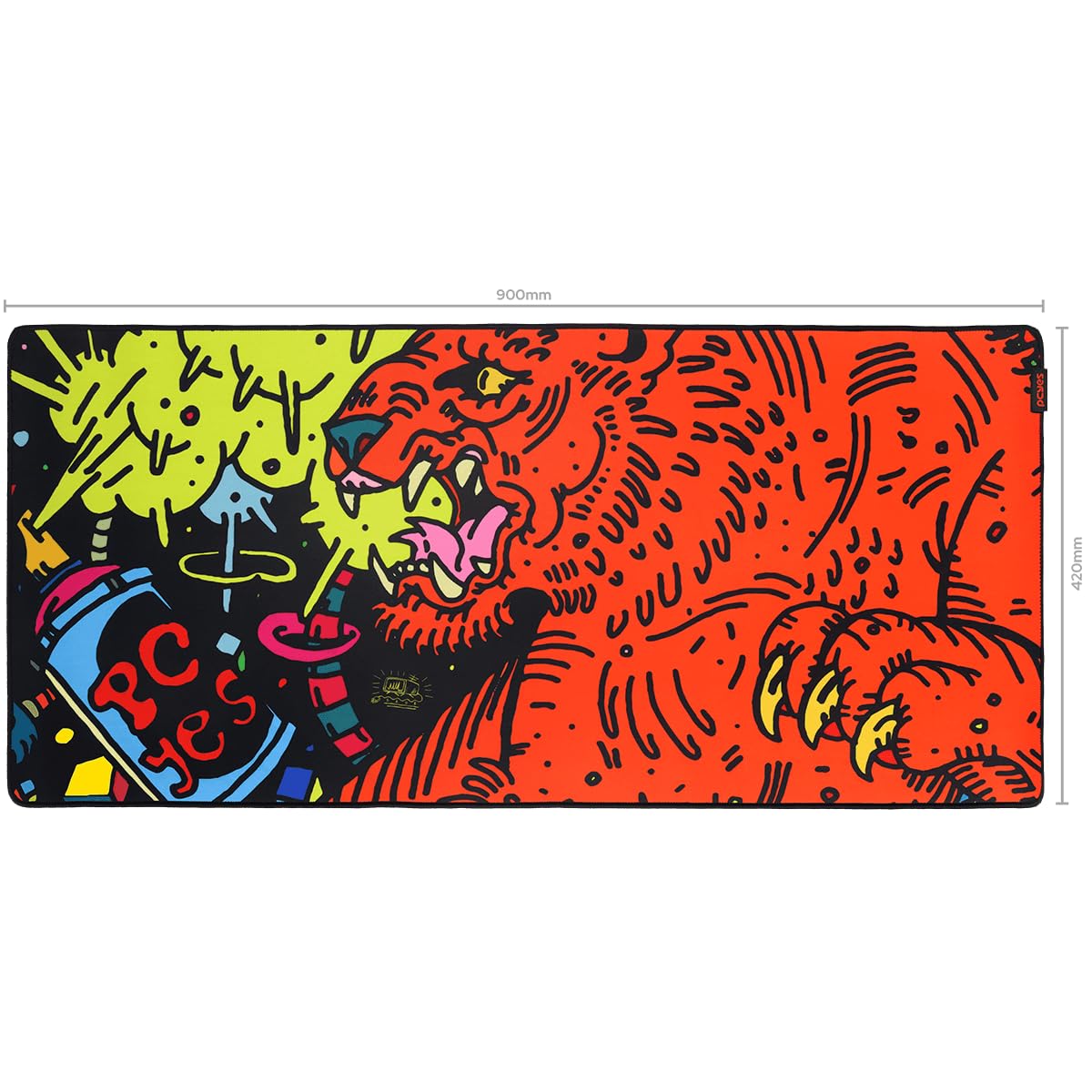 MOUSE PAD GAMER PCYES TIGER EXTENDED - 900 X 420MM - PMT90X42