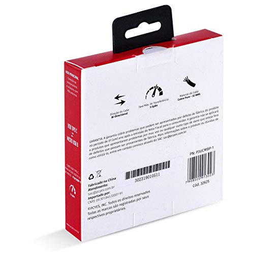 CABO P/ HD EXTERNO USB C MACHO P/ MICRO USB B 3.0 - 1 METRO - P3UCMBP-1