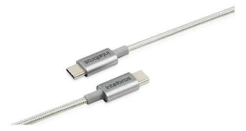 Cabo USB-C em nylon 1,5m Intelbras EUCC 15NB Branco