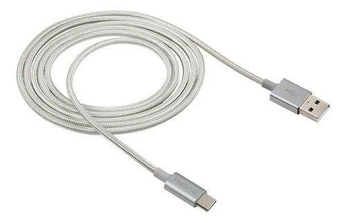 Cabo USB-C em nylon 1,5 m EUAC 15NB Branco