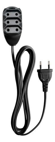 EXTENSAO ELETRICA 3 TOMADAS 2 PINOS 10A 5M PRETA EXT 2005